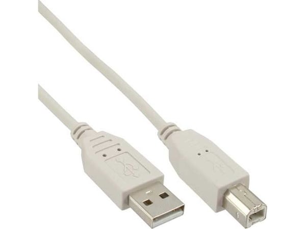 InLine 34505H, 0,5 m, USB A, USB B, Hankjønn/hankjønn, 0,48 Gbit/s, Beige