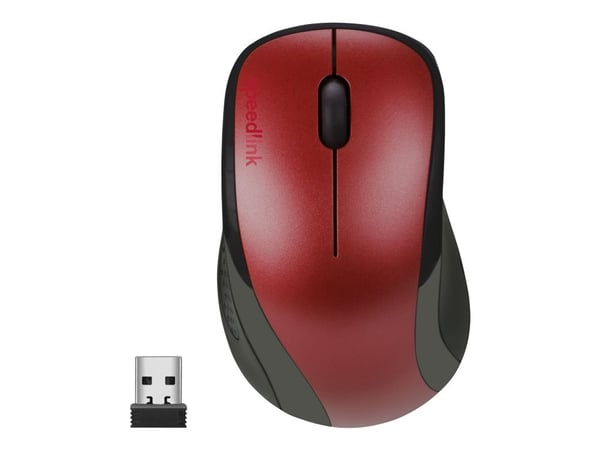 SPEEDLINK KAPPA Mouse - Mus - högerhänt - optisk - 3 knappar - trådlös - 2.4 GHz - trådlös USB-mottagare - röd