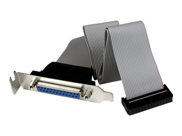 StarTech Low Profile 16in Parallel Port Header Cable Adapter w/ Bracket - DB25 to IDC26 Parallel Port Bracket DB-25 (F) to IDC 26 (F) (PLATE25F16LP...