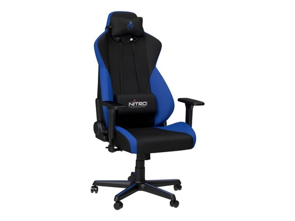 Nitro Concepts S300 - Stol - armlener - T-formet - vippbar - svingbar - nylon, tekstil, stål, kaldskum - svart, galaktisk blå