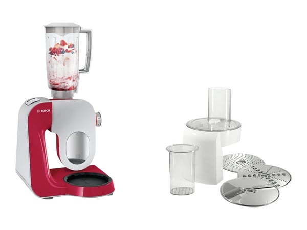 Bosch MUM5 CreationLine MUM58720 - Kjøkkenmaskin - 1000 W - dyp rød/sølv