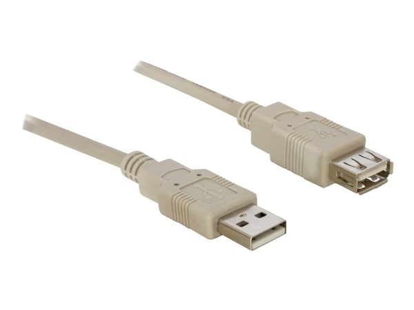 DeLOCK Cable USB 2.0 extension A/A 3m, 3 m, USB A, USB A, Uros/naaras, Harmaa