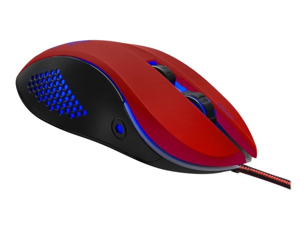 SPEEDLINK TORN, Molempikätinen, Optinen, USB A-tyyppi, 3200 DPI, Musta, Punainen