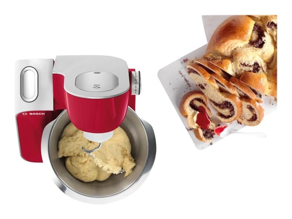Bosch MUM5 CreationLine MUM58720 - Kjøkkenmaskin - 1000 W - dyp rød/sølv