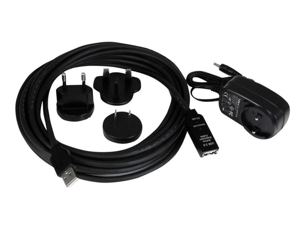 StarTech 5m USB 2.0 Active Extension Cable M/F - 5 meter USB A Male to USB A Female USB 2.0 Repeater / Extender Cable - Black - 15ft (USB2AAEXT5M) ...