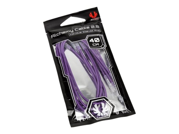 BitFenix Alchemy 2.0 - Strömkabel - 40 cm - formpressad, tvinnad - lila (paket om 5)