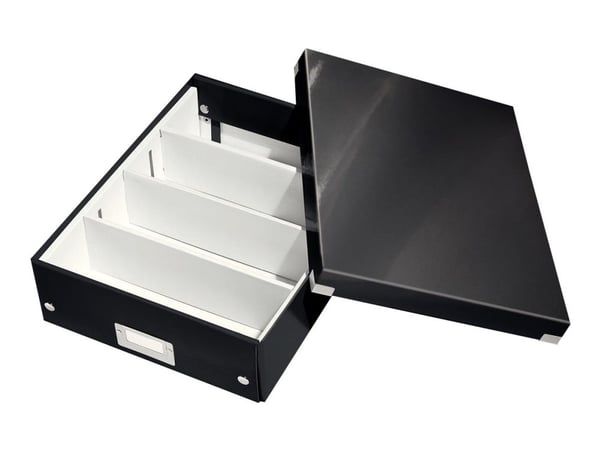 Leitz Click & Store WOW lokerikkolaatikko, Medium, 85 % kierrätyskartonki, Musta, Kartonki, 880 g