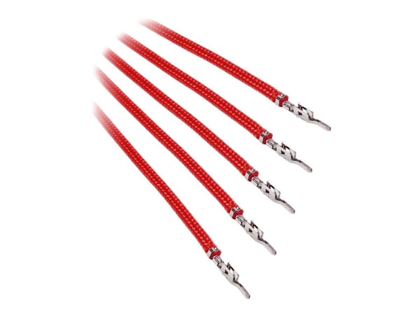 BitFenix Alchemy 2.0 - Strömkabel - 40 cm - formpressad, tvinnad - röd (paket om 5)
