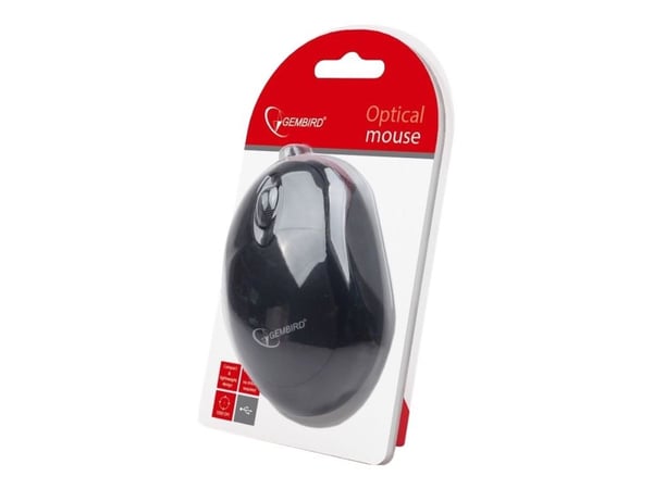 Gembird MUS-U-01 - Mus - høyre- og venstrehåndet - optisk - 3 knapper - kablet - USB - svart