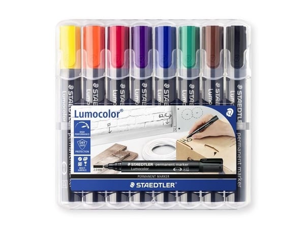 Staedtler 352 WP8, Musta, Sininen, Ruskea, Vihreä, Oranssi, Punainen, Violetti, Keltainen, Monivärinen, 2 mm, 8 kpl