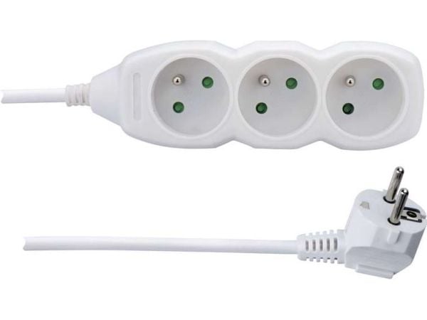 Emos 1902030150, Grunnleggende, Hvit, 3 AC-utganger, 1,5 m, 250 V, 10 A