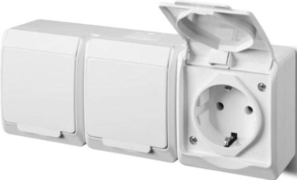 Elektroplast pistorasia Hermes 0326-02 Valkoinen