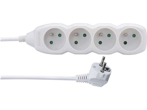 Emos 1902040150, Grunnleggende, Hvit, 4 AC-utganger, 1,5 m, 250 V, 10 A