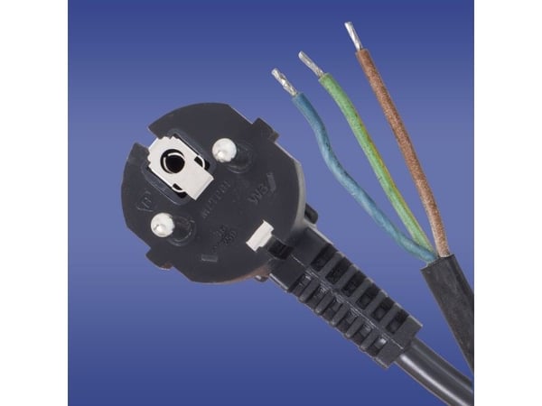 Elektro-Plast Connecting cable with angled plug black 3 x 1.5 mm 3 m (51.937)