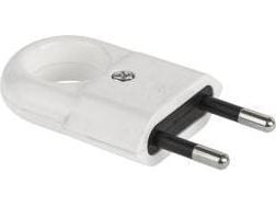 Elgotech platt stickpropp med grepp b/u Euro 2,5A 250V vit (WTP2C)