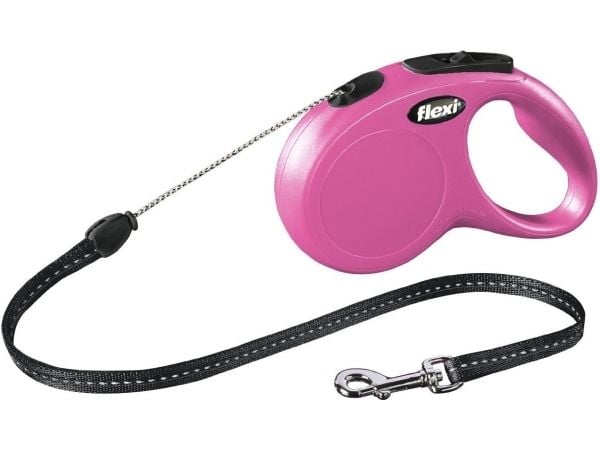 Flexi New CLASSIC, Hund, Tilbaketrekkelig, Rosa, Ledning, 12 kg, 5 m