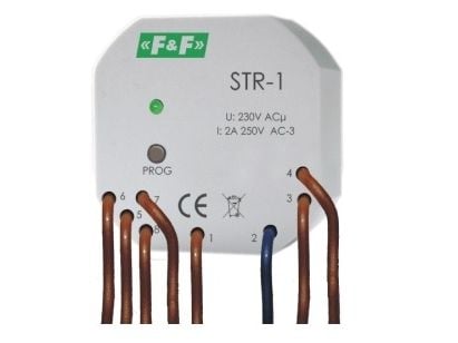 F&F rullgardins-/persiennstyrning dubbla knappar 1,5A AC-3 230V 0-10 min STR-1