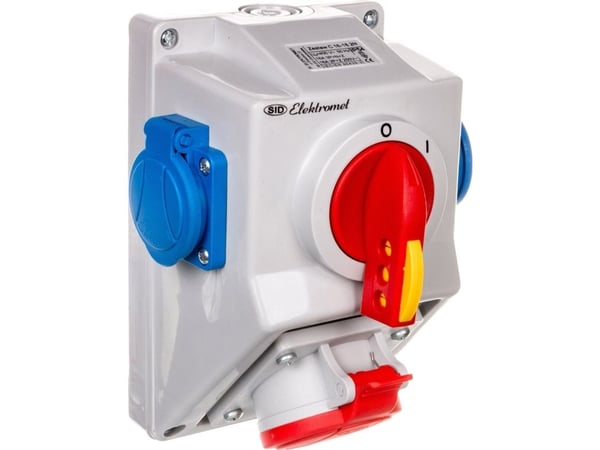 Elektromet installationssats med frånskiljare O-I 1x16A 5P 400V, 2x16A 2P+Z C16-18.2N IP54 (971661)