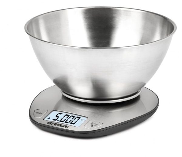 G3 Ferrari G20062, Elektronisk kjøkkenvekt, 5 kg, 1 g, Rustfritt stål, Rustfritt stål, Benkeplate