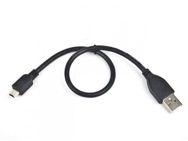 Gembird CCP-USB2-AM5P-1 - USB-kaapeli - mini-USB tyyppi B (uros) - USB (uros) - 30 cm - muotoiltu - musta