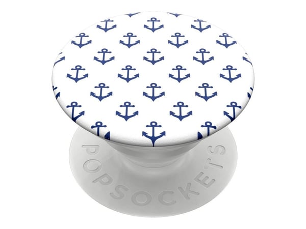PopSockets Swappable PopGrip - Fingergrep/stativ for mobiltelefon, nettbrett - Anchors Away White - hvit (trekkspill), hvit (plattform)