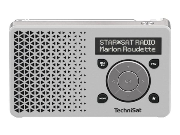 TechniSat DigitRadio 1 - Bærbar DAB-radio - 1 watt - hvit, sølv