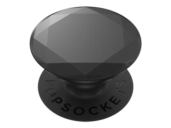 PopSockets Swappable PopGrip - Fingergrepp/vikbart ställ för mobiltelefon, surfplatta - Kritvit - svart (dragspel), svart (plattform)