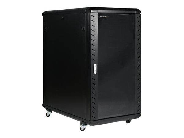 Startech 22U Server Rack Cabinet with secure locking door - 4 Post Adjustable Depth (5.5" to 28.7") - 1768 lb capacity - 19 inch Portable Network E...