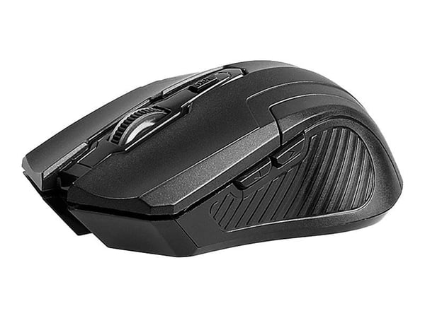 Tracer Fairy - Mus - optisk - 6 knappar - trådlös - 2.4 GHz - trådlös USB-mottagare - svart