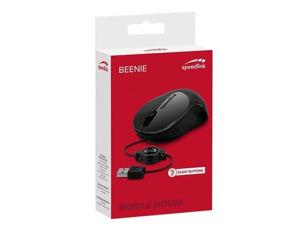 SPEEDLINK BEENIE - Mus - höger- och vänsterhänta - 3 knappar - kabelansluten - USB - svart