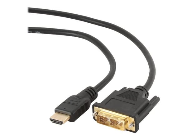 Cablexpert CC-HDMI-DVI-0.5M - Adapterkabel - DVI-D hann til HDMI hann - 50 cm - skjermet - svart