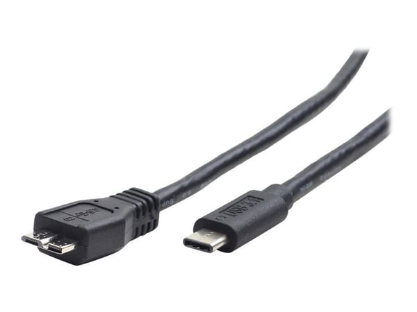 Gembird CCP-USB3-MBMCM-1M - USB-kaapeli - Micro-USB tyyppi B (uros) - USB-C (uros) - USB 3.1 Gen 2 - 1,5 A - 1 m - muotoiltu - musta