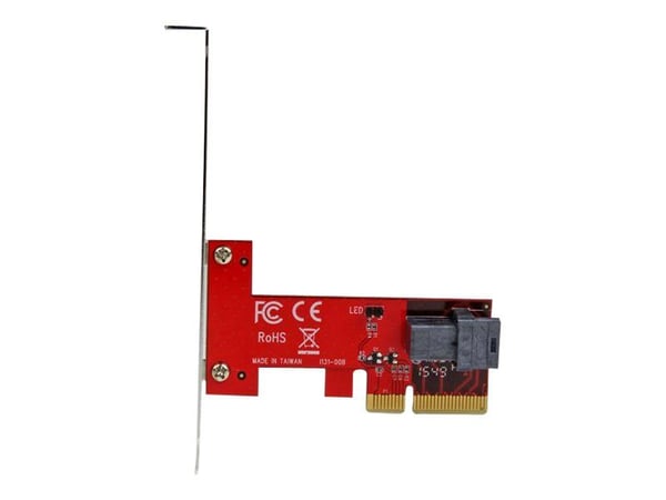 StarTech.com PEX4SFF8643, PCIe, U.2, Full-height / Low-profile, PCIe 3.0, Punainen, 5 - 50 °C