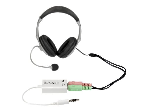 StarTech.com 4-posisjons mikrofon- og hodetelefonsplitter 3,5 mm 4-pinners / 4-polet mikrofon- og lydsplitterkabel (MUYHSMFFADW) - Splitter for hod...