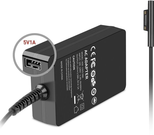 CoreParts - Strømadapter - 30 watt - for Microsoft Surface Book, Laptop, Laptop 2, Laptop 3, Pro 3, Pro 4, Pro 5, Pro 6, Pro 7, Pro 7+, Pro 8, Pro ...