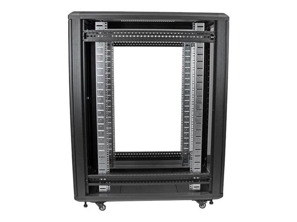Startech 22U Server Rack Cabinet with secure locking door - 4 Post Adjustable Depth (5.5" to 28.7") - 1768 lb capacity - 19 inch Portable Network E...