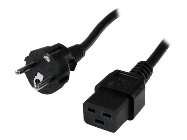 StarTech.com 2m (6ft) Tietokoneen virtajohto, 16AWG, EU Schuko-C19 virtajohto, 16A 250V, musta Korvaava vaihtovirtajohto, TV/Monitorin virtajohto, ...