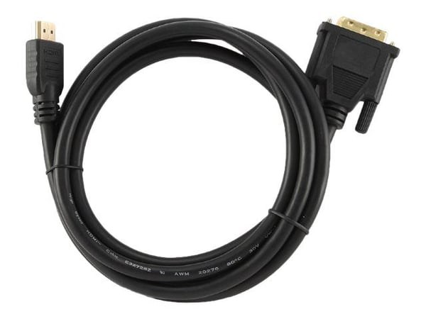 Cablexpert CC-HDMI-DVI-0.5M - Adapterkabel - DVI-D hann til HDMI hann - 50 cm - skjermet - svart