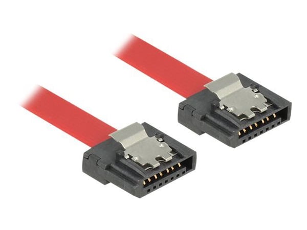 Delock FLEXI - SATA-kabel - Serial ATA 150/300/600 - SATA (hunn) til SATA (hunn) - 50 cm - låst - rød