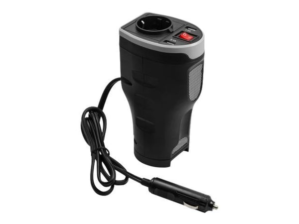Technaxx - DC - AC-strøminverter + batterilader - 12 V - 400 watt - utgangskontakter: 3