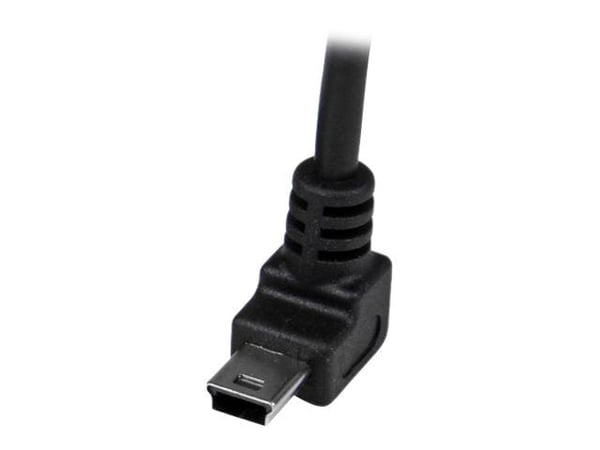 StarTech 1m Mini USB Cable Cord - A to Up Angle Mini B - Up Angled Mini USB Cable - 1x USB A (M), 1x USB Mini B (M) - Black (USBAMB1MU) - USB-kabel...