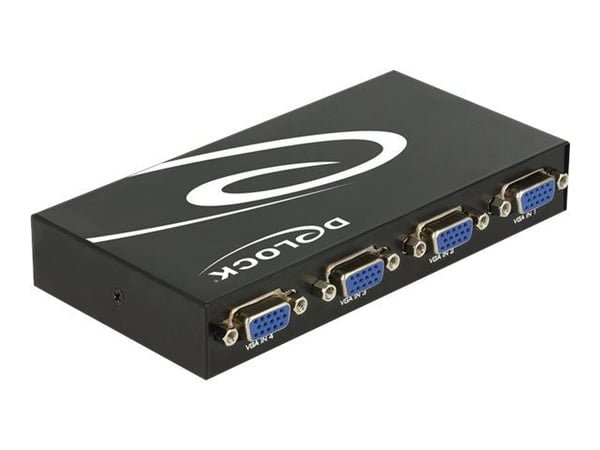 Delock Switch VGA 4 port manual bidirectional - Skjerm-switch - 4 x VGA - stasjonær