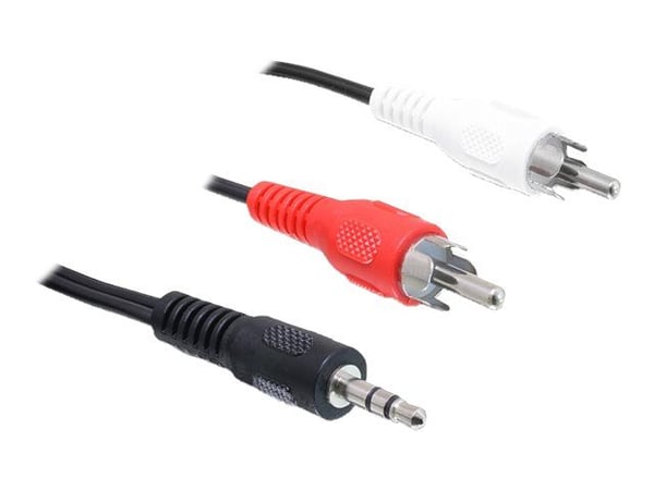 Delock - Lydkabel - mini-phone stereo 3.5 mm hann til RCA x 2 hann - 3 m - svart