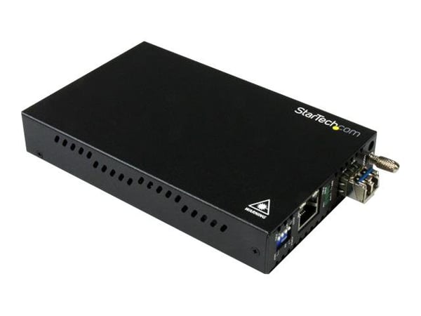 Startech Singlemode (SM) LC Fiber Media Converter for 1Gbe Network - 10km - Gigabit Ethernet - 1310nm - with SFP Transceiver (ET91000SM10) - Fiberm...