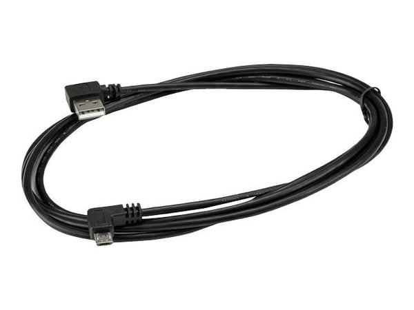 StarTech.com 2m 6 ft Micro-USB-kaapeli suorakulmaisilla liittimillä - M/M - USB A-Micro B-kaapeli - 6ft oikeakulmainen Micro-USB-kaapeli (USB2AUB2R...