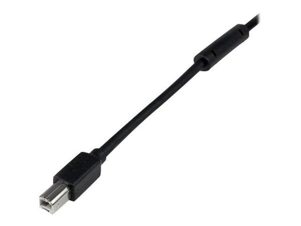 StarTech 20m / 65 ft Active USB 2.0 A to B Cable - Long 20 m USB Cable - 20m USB Printer Cable - 1x USB A (M), 1x USB B (M) - Black (USB2HAB65AC) -...