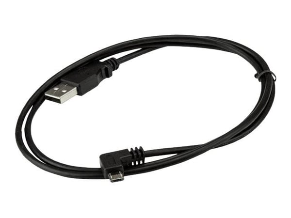 StarTech 1m 3 ft Micro-USB Charge-and-Sync Cable - Right-Angle Micro-USB - M/M - USB to Micro USB Charging Cable - 30/24 AWG (USBAUB1MRA) - USB-kab...