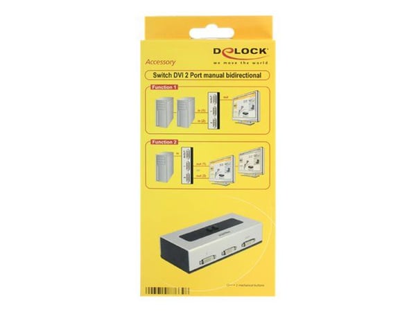 Delock Switch DVI 2 port manual bidirectional - Skjerm-switch - 2 x DVI - stasjonær