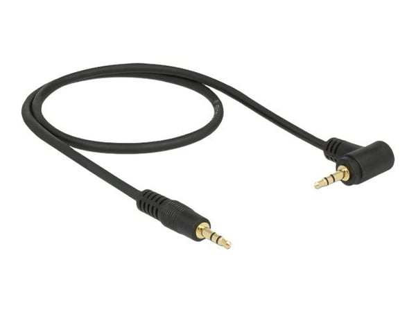 Delock - Äänikaapeli - stereo mini-jack uros stereo mini-jack uros - 1 m - musta - kulmaliitäntäinen liitin