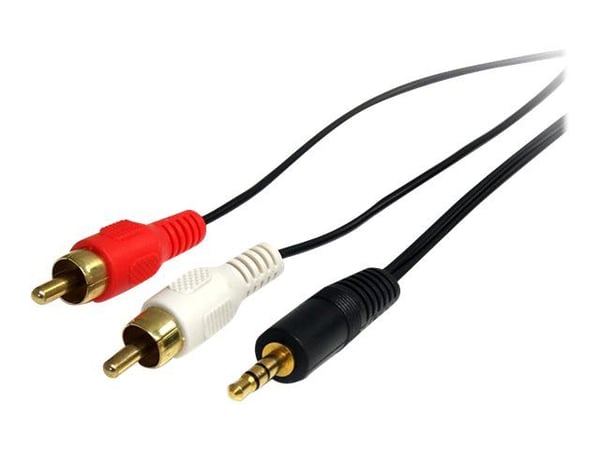 Startech 3 ft Stereo Audio Cable - 3.5mm Male to 2x RCA Male - heaDPhone jack to RCA - Mini jack to RCA - 3.5mm to RCA (MU3MMRCA) - Lydkabel - mini...